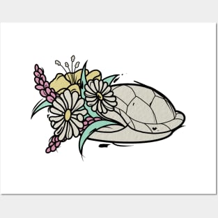 turtle shell flower Posters and Art